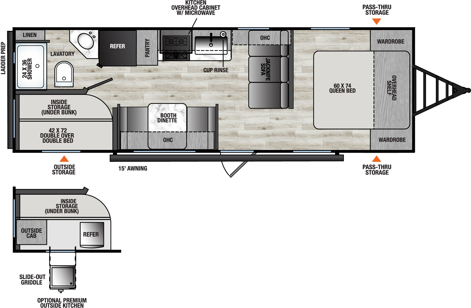 Viking Travel Trailers 26BH Floorplan